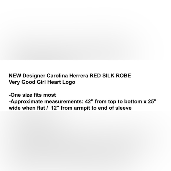 NWT Carolina Herrera red satin robe - Picture 9 of 9